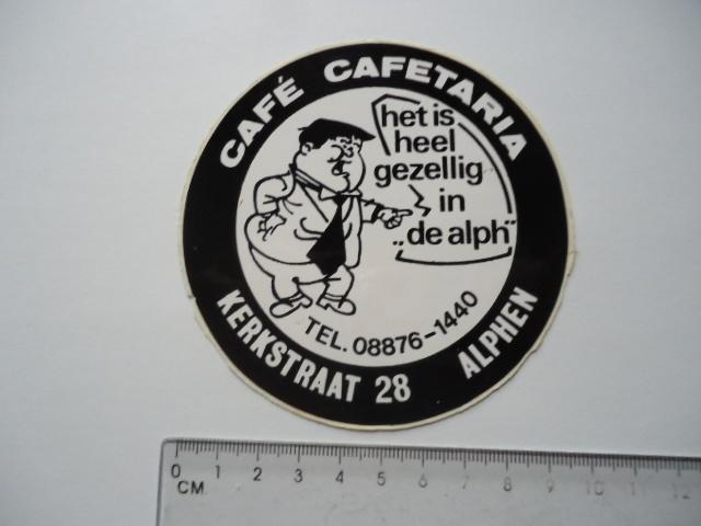 sticker oud Flintstones strip alphen alph cafe west maas w, Verzamelen, Stickers, Zo goed als nieuw, Bedrijf of Vereniging, Verzenden