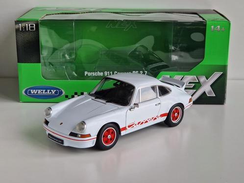 1:18 Welly Porsche 911 Carrera RS 2.7 1973 wit NIEUW, Hobby en Vrije tijd, Modelauto's | 1:18, Nieuw, Auto, Welly, Ophalen of Verzenden