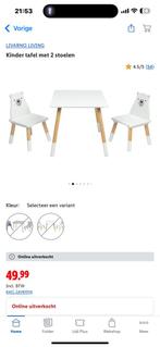 Tafel met 2 stoelen nieuw, Zo goed als nieuw, Vijf personen of meer, Rechthoekig, 50 tot 100 cm