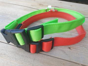 2x Reflecterende honden halsbanden maat xl led verlichting beschikbaar voor biedingen
