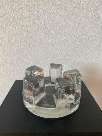 Glazen vintage IKEA theepothouder / fonduewarmer / kandelaar beschikbaar voor biedingen