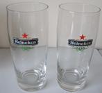 twee kleine bierglazen Heineken met rode ster en groen blad, Verzamelen, Biermerken, Ophalen of Verzenden, Zo goed als nieuw, Glas of Glazen