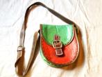 Leren Tas Groen Rood, Ophalen of Verzenden, Gebruikt, Overige kleuren, Handtas