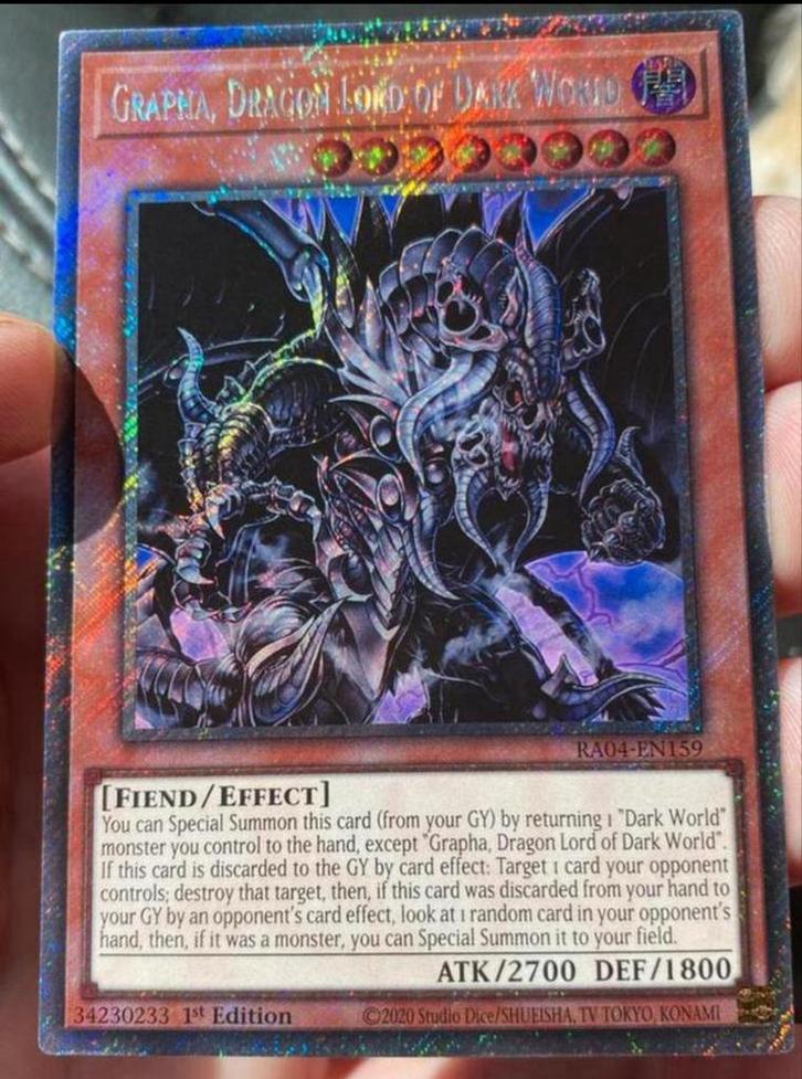 Yu-Gi-Oh! Grapha, Dragonlord of Dark World RA04 1st Edition, Hobby en Vrije tijd, Verzamelkaartspellen | Yu-gi-Oh!, Zo goed als nieuw