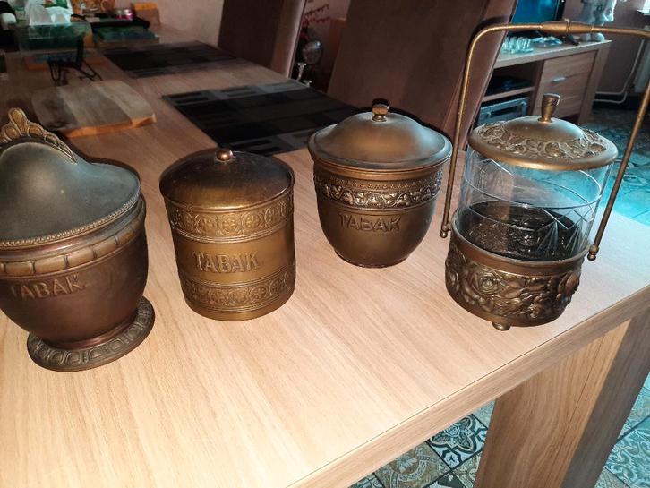 Tinnen tabak potten antiek, Antiek en Kunst, Antiek | Tin, Ophalen of Verzenden