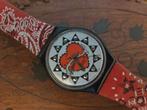Vintage Swatch horloge 1994 Red Bandana, Sieraden, Tassen en Uiterlijk, Horloges | Dames, Kunststof, Leer, Polshorloge, Swatch