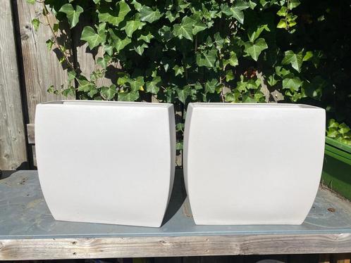 Witte vazen (groot!), Huis en Inrichting, Woonaccessoires | Vazen, Zo goed als nieuw, Wit, Minder dan 50 cm, Overige materialen