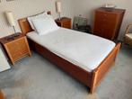 Senioren bed met Auping bediening, 90 cm, Eenpersoons, Bruin, Ophalen of Verzenden