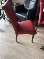 6 rood lederen stoelen, Ophalen of Verzenden, Zo goed als nieuw, Rood