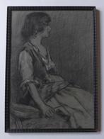 Johanna Pieneman (1889-1986) tekening, zittende vrouw, Antiek en Kunst, Kunst | Schilderijen | Klassiek, Ophalen of Verzenden