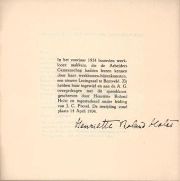 Bentveld ~ Arb. Gemeensch. Woodbrookers ~ Henriette R. Holst beschikbaar voor biedingen