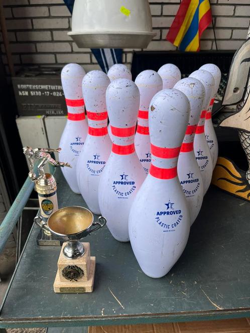 Strike!  set van 10 bowling pins / kegels, Sport en Fitness, Bowlen, Gebruikt, Overige typen, Ophalen of Verzenden