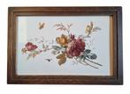 Vintage Keramiek Dienblad met Bloemen, Antiek en Kunst, Ophalen of Verzenden