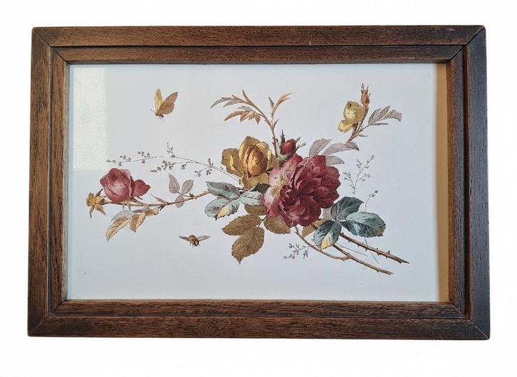 Vintage Keramiek Dienblad met Bloemen, Antiek en Kunst, Antiek | Keramiek en Aardewerk, Ophalen of Verzenden