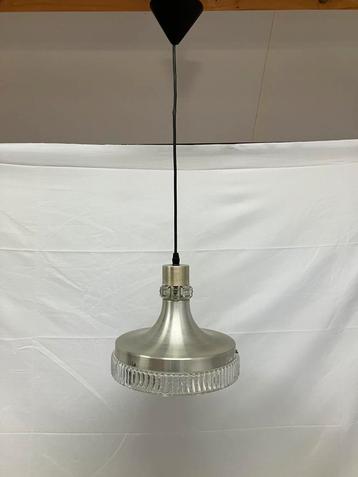 Vintage ufo space age jaren 60 hanglamp aluminium en glas beschikbaar voor biedingen