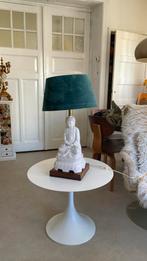 Zware porselein en houten Boeddha lamp zeer oud, Huis en Inrichting, Lampen | Tafellampen, Ophalen, Zo goed als nieuw, 50 tot 75 cm
