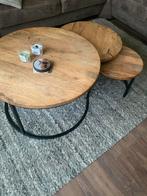 Houten salontafel set van 3, Ophalen, Zo goed als nieuw, Minder dan 50 cm, Eikenhout