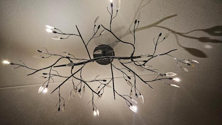 Lamp, Huis en Inrichting, Lampen | Hanglampen, Gebruikt, Minder dan 50 cm, Glas, Metaal, Ophalen