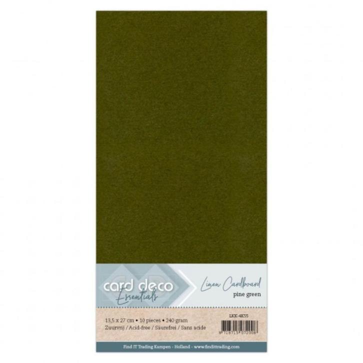 Card Deco linnenkarton vierkant 55 pine green 10 vellen 240, Hobby en Vrije tijd, Scrapbooking, Nieuw, Papier of Karton, Overige merken