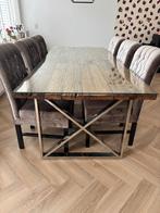 Eettafel Richmond 240 x 100 met stoelen., Ophalen, Gebruikt, 100 tot 150 cm, 200 cm of meer