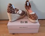 Trendy Panterprint Espadrilles met Sleehak - Maat 36, Bruin, Nieuw, Ophalen of Verzenden, Espadrilles of Moccasins