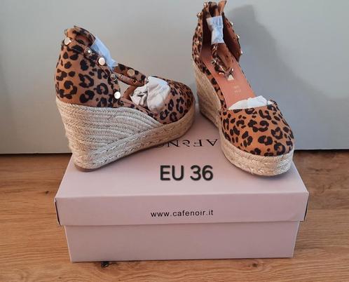 Trendy Panterprint Espadrilles met Sleehak - Maat 36, Kleding | Dames, Schoenen, Nieuw, Espadrilles of Moccasins, Bruin, Ophalen of Verzenden