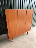 Vintage Deens design teak kledingkast driedeurs jaren 60, Teakhout, Ophalen of Verzenden, Zo goed als nieuw, 150 tot 200 cm