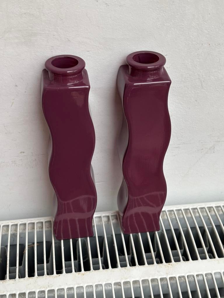 2 vintage paarse ikea Skamt vaasjes, Ophalen of Verzenden, Huis en Inrichting