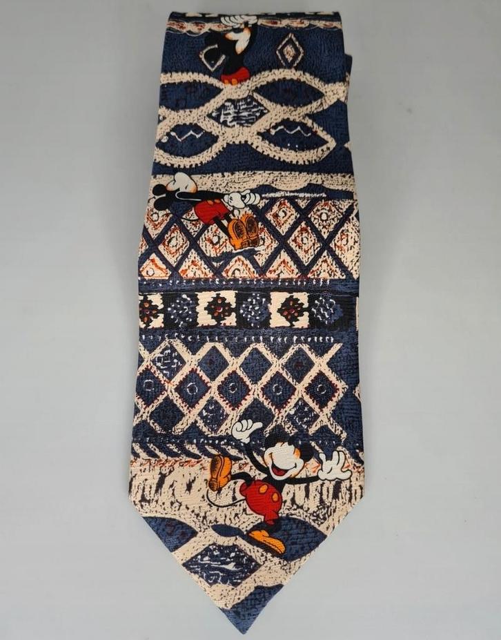 Mickey Unlimited stropdas blauw vintage jaren 80/90 Kerst, Verzamelen, Disney, Zo goed als nieuw, Kleding of Textiel, Mickey Mouse