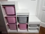 Trofast opbergcombinatie met bakken wit/roze, Ophalen of Verzenden, Zo goed als nieuw, 75 tot 100 cm, Minder dan 50 cm