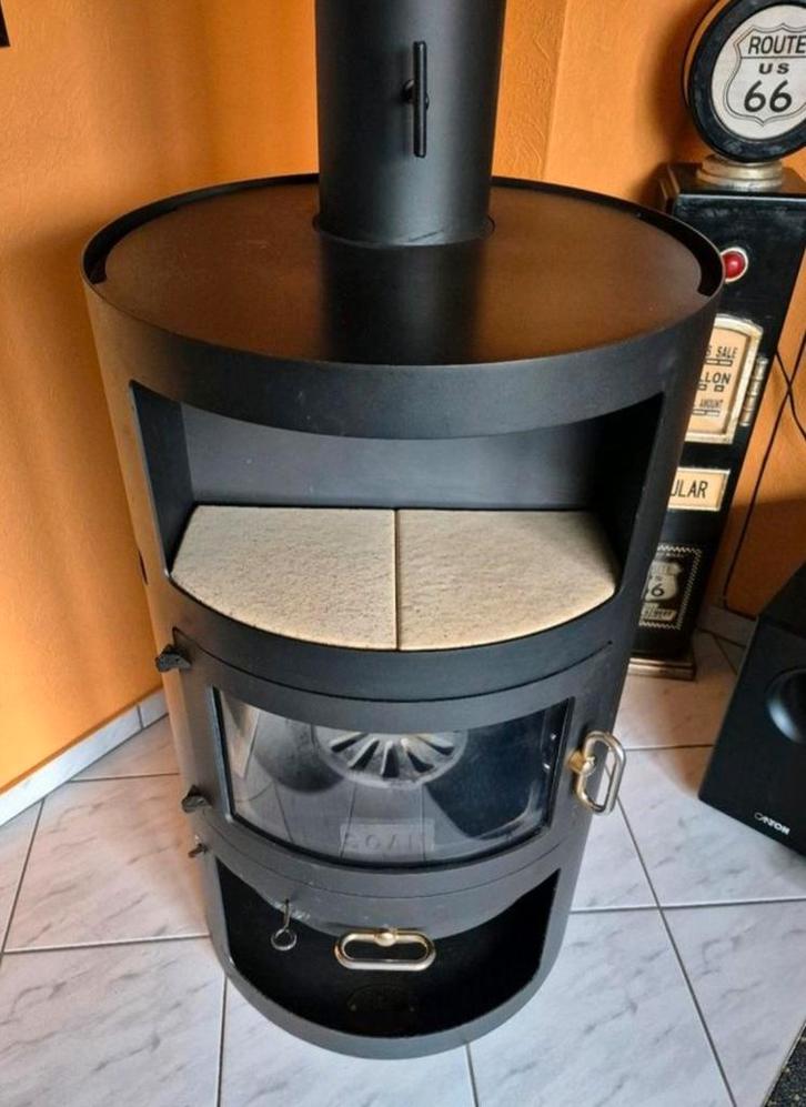 Ronde Houtkachel- SCAN22 - 7KW, Huis en Inrichting, Kachels, Zo goed als nieuw, Vrijstaand, Houtkachel, Hout, Ophalen