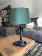 Mooie lamp met groene kap en zwarte cobra voet, Huis en Inrichting, Lampen | Tafellampen, Ophalen of Verzenden, Zo goed als nieuw
