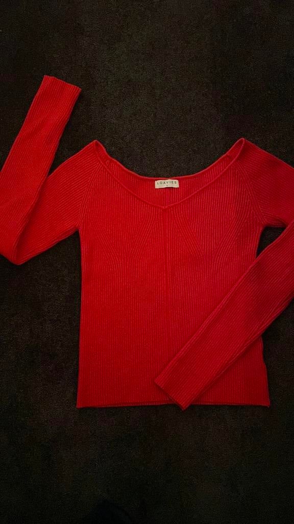 Off shoulder trui van Loavies rood maat S, Ophalen of Verzenden, Zo goed als nieuw, Maat 38/40 (M), Rood