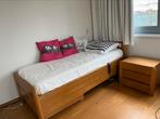 Auping Senioren bed met nachtkastje en laden, Ophalen, 90 cm, Eenpersoons, Wit