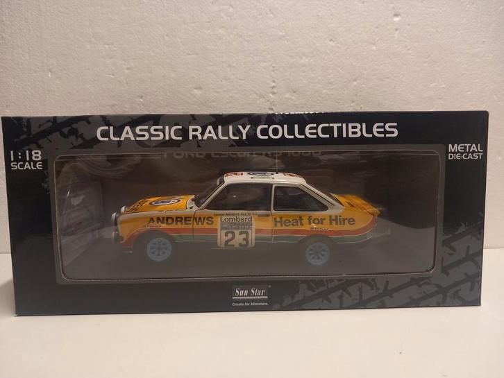 Ford Escort RS1800 Rally Sun Star metal 1:18 KRD, Hobby en Vrije tijd, Modelauto's | 1:18, Zo goed als nieuw, Auto, Sun Star, Ophalen of Verzenden