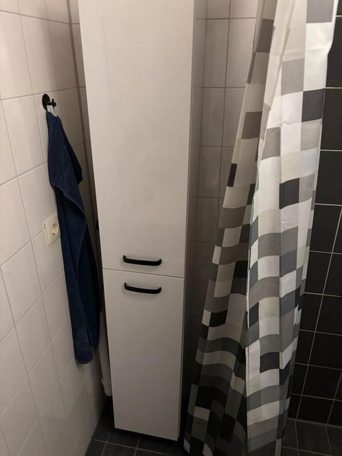 Witte badkamermeubel kast, Huis en Inrichting, Badkamer | Badkamermeubels, Zo goed als nieuw, (Half)hoge kast, 150 tot 200 cm