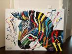 Acrylschilderij zebra groot canvas 136*98, Ophalen