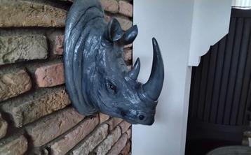 Neushoorn Kop Wanddecoratie - 25cm beschikbaar voor biedingen