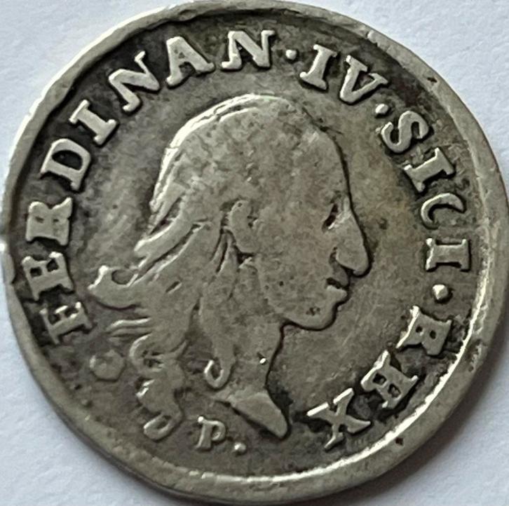 Napels zilveren tien grano 1788, Postzegels en Munten, Munten | Europa | Niet-Euromunten, Losse munt, Italië, Zilver, Ophalen of Verzenden