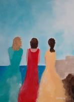 schilderij op doek met acryl, zelf geschilderd, Sint/Kerst?, Antiek en Kunst, Kunst | Schilderijen | Abstract, Ophalen