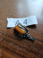 Vintage Amber Hanger in Zilveren Montuur, Ophalen of Verzenden, Zilver, Hanger, Met edelsteen