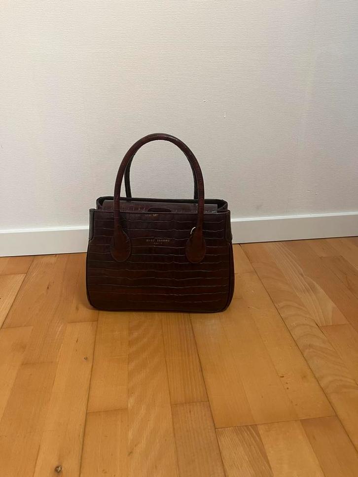 Isabel Bernard tas croco bruin kalfsleer met portemonnee, Sieraden, Tassen en Uiterlijk, Tassen | Damestassen, Zo goed als nieuw