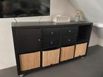 Kallax 8 vaks met inzet zonder manden zwart, Huis en Inrichting, Ophalen of Verzenden, Zo goed als nieuw, 25 tot 50 cm