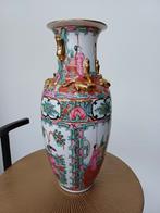 chinese Canton Rose Medallion porseleinen vaas, Ophalen of Verzenden