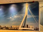 Fotobehang Erasmusbrug Rotterdam Vinyl, Ophalen, Minder dan 10 m², Blauw
