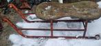 Houten slee met ijzeren frame (brocante), Ophalen of Verzenden, Gebruikt, Hout