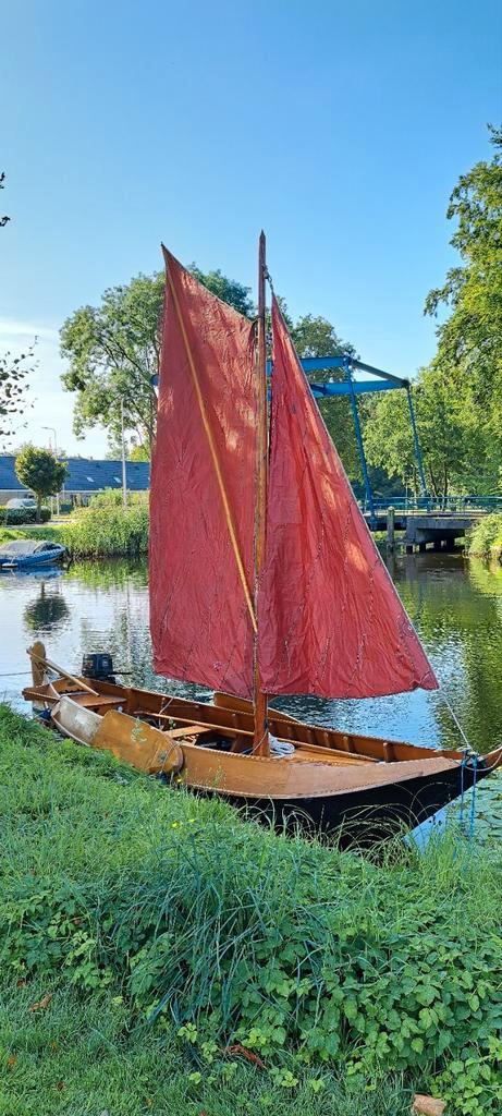 Beulaker zeilpunter, Watersport en Boten, Platbodems, Gebruikt, Hout, Benzine, Ophalen