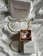 Ti Sento armband en ketting, Met strass, Ophalen of Verzenden, Wit, Zo goed als nieuw