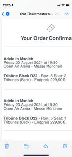 Adele tickets 23 augustus, Tickets en Kaartjes, Concerten | Pop, Augustus, Twee personen