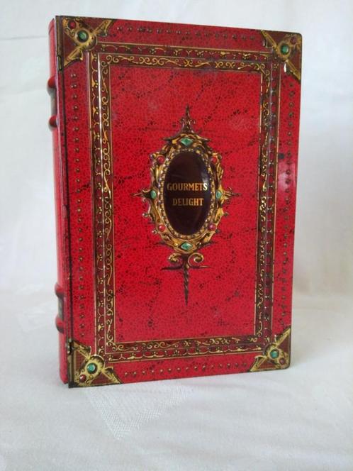 Biscuit-BLIK ''boek'' ca 24x 16 cm van Victoria, Dordrecht, Verzamelen, Blikken, Gebruikt, Koek(jes), Overige merken, Ophalen of Verzenden